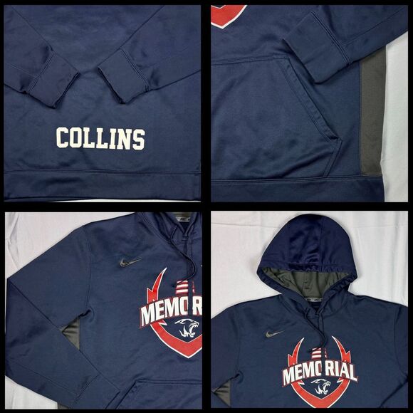 Nike Men’s Therma-Fit Hoodie Memorial Panther Collins Sz XL Navy Blue Activewear - Picture 7 of 9